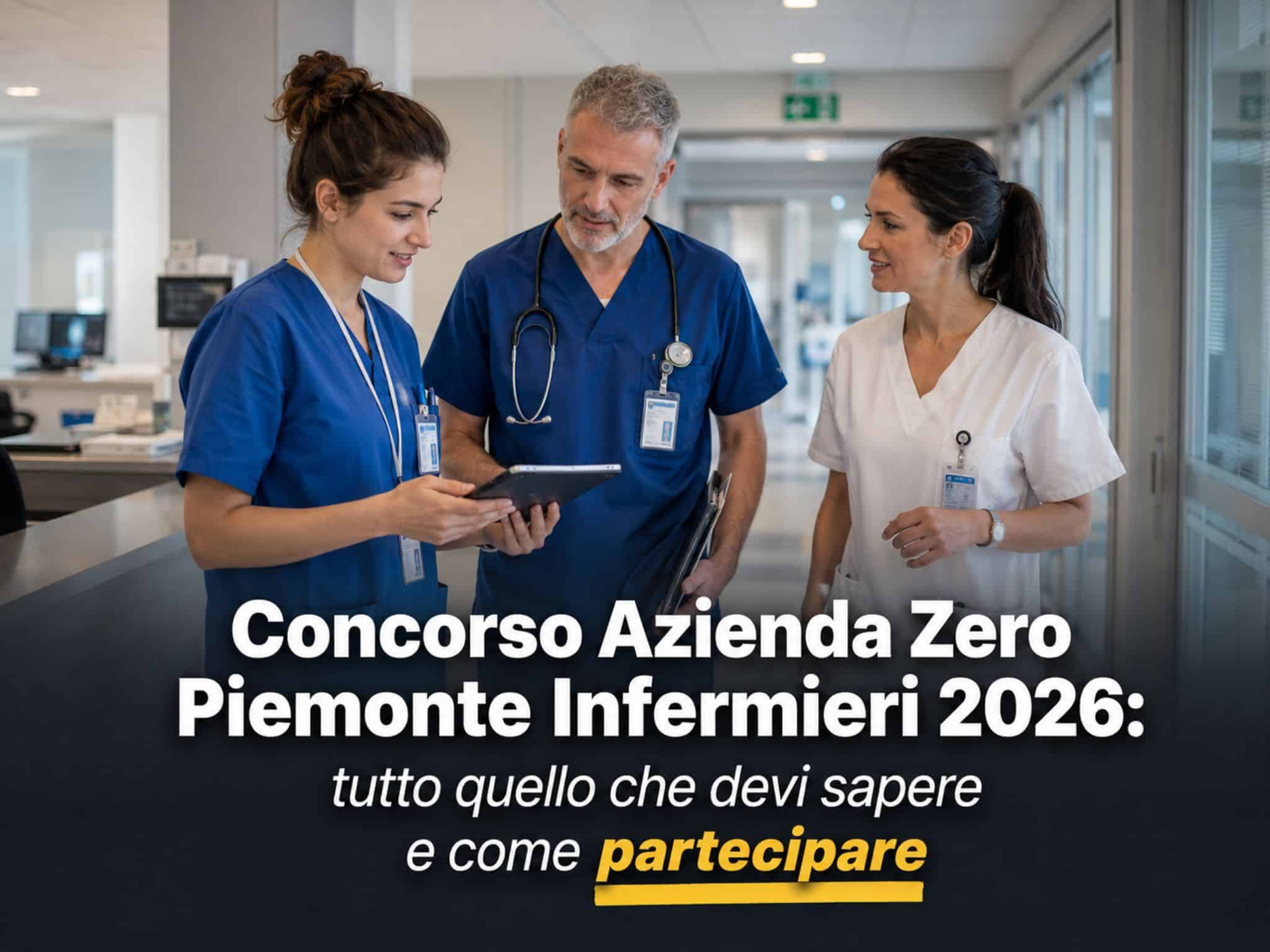 Concorso Azienda Zero Piemonte Infermieri 2026: 65 posti a tempo indeterminato