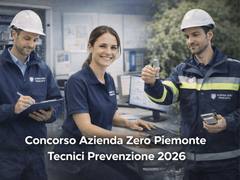 Concorso Azienda Zero Piemonte Tecnici Prevenzione 2026 15 posti a tempo indeterminato