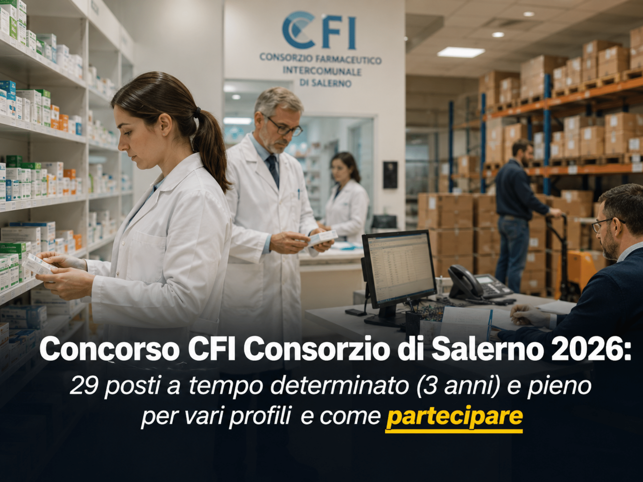 Concorso CFI Salerno Consorzio Farmaceutico 2026: 29 posti a tempo determinato (3 anni) e pieno per vari profili