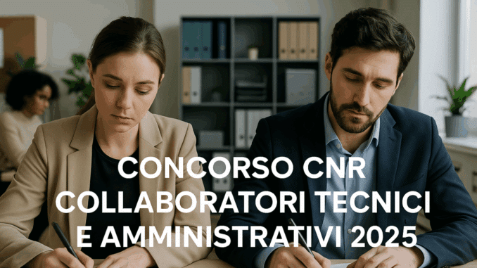 Concorso CNR Collaboratori Tecnici e Amministrativi 2025 - 34 posti a tempo indeterminato