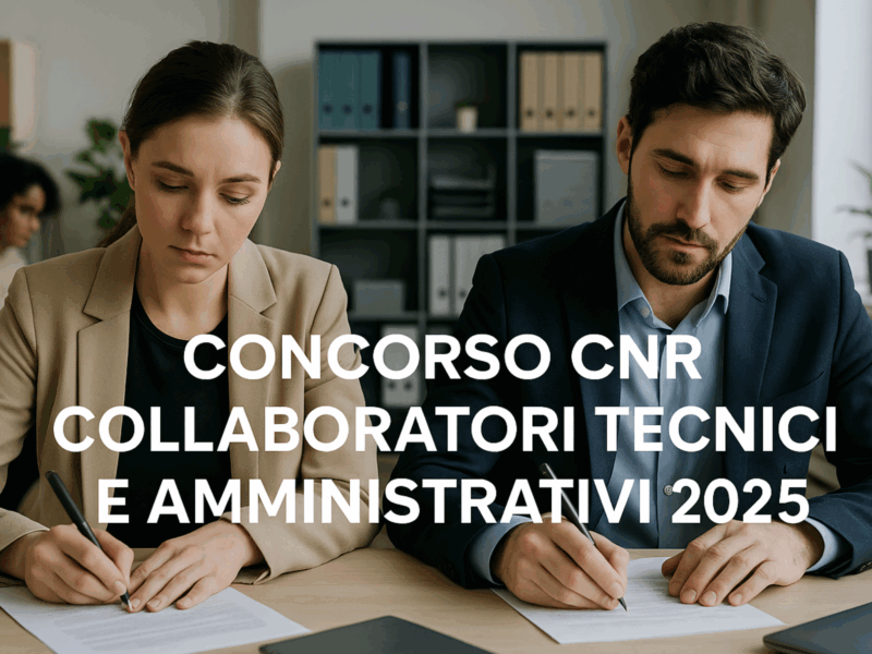 Concorso CNR Collaboratori Tecnici e Amministrativi 2025 - 34 posti a tempo indeterminato