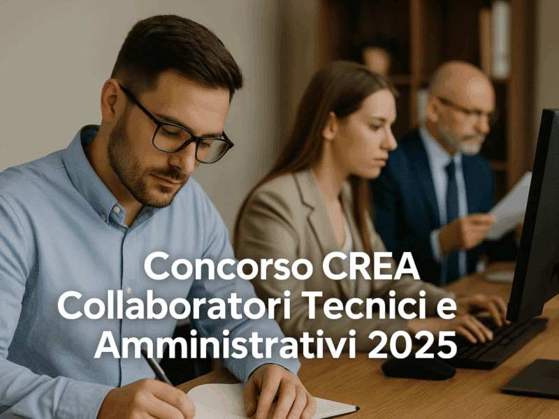 Concorso CREA Collaboratori Tecnici e Amministrativi 2025 - 22 posti per laureati
