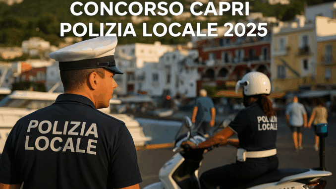 Concorso Capri Polizia Locale 2025: 6 posti a tempo indeterminato