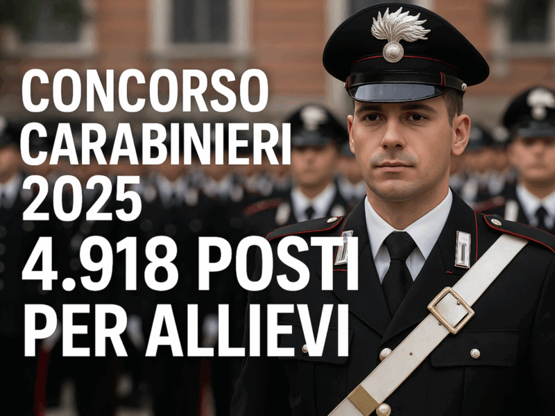 Concorso Carabinieri 2025 4.918 per allievi