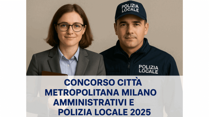Concorso Città Metropolitana Milano Amministrativi e Polizia Locale 2025 - 8 posti a tempo indeterminato
