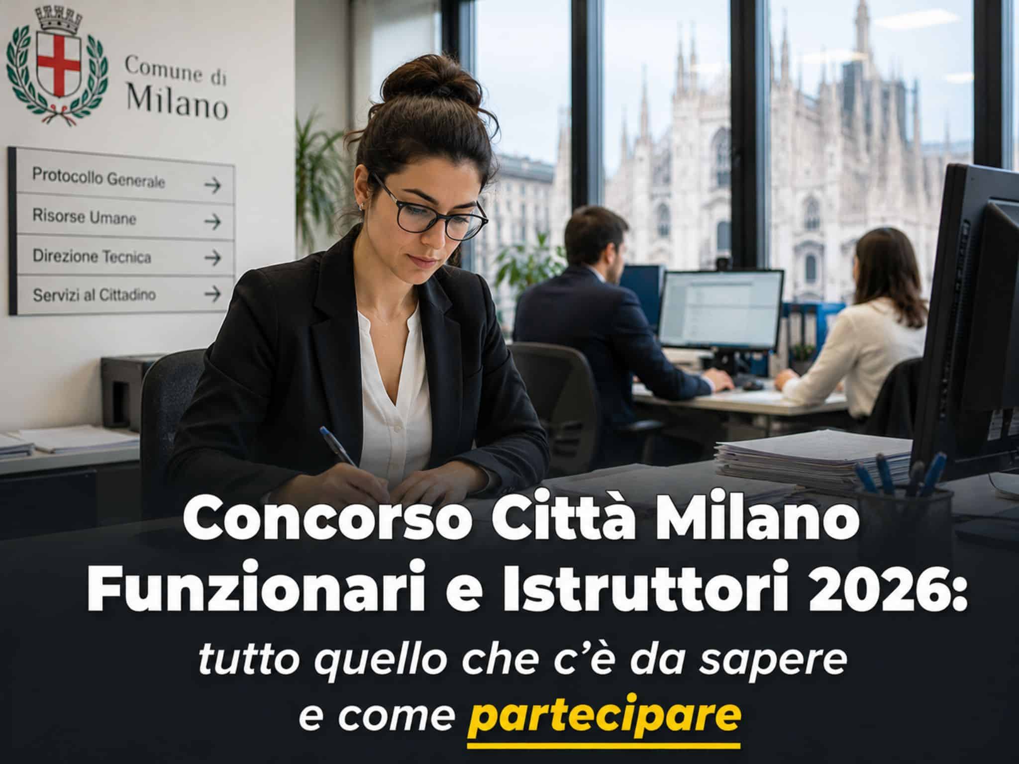 Concorso Città Milano Funzionari e Istruttori 2026: 4 posti per diplomati e laureati