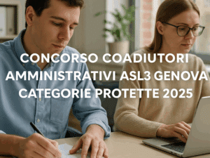 Concorso Coadiutori Amministrativi ASL3 Genova Categorie Protette 2025 19 posti