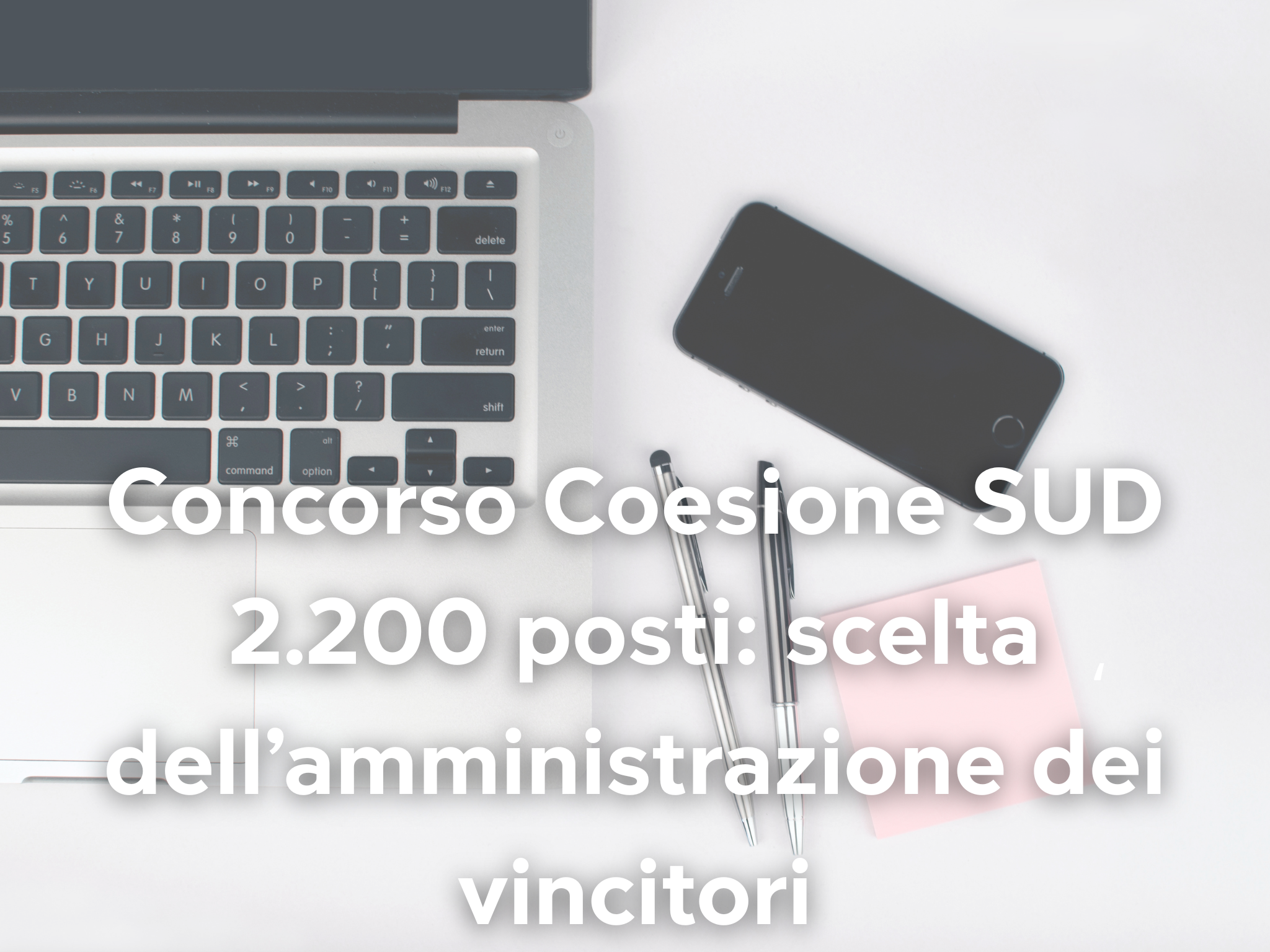 Concorso Coesione Sud - Scelta Amministrazione