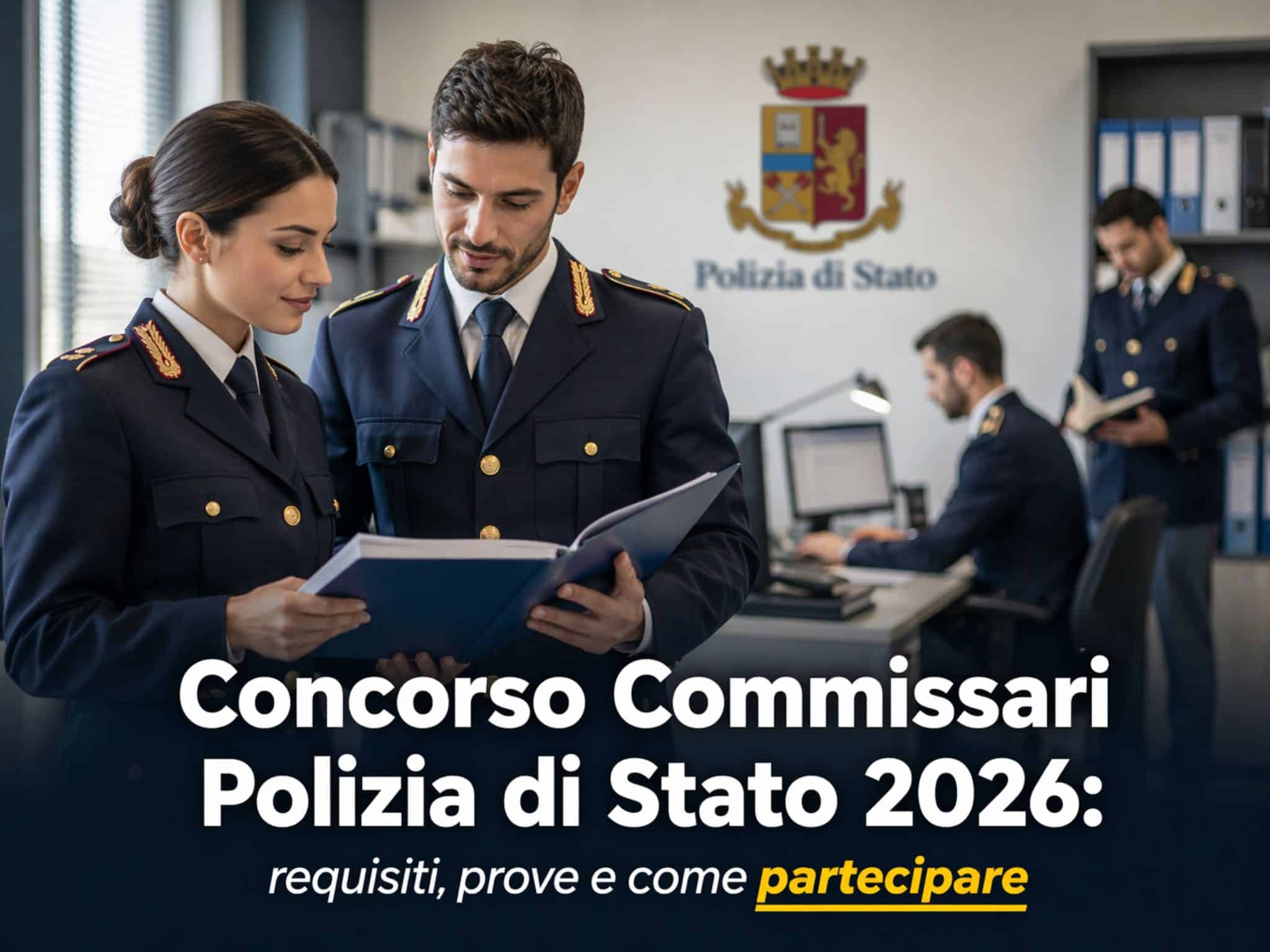 Concorso Commissari Polizia di Stato 2026: 220 posti per laureati