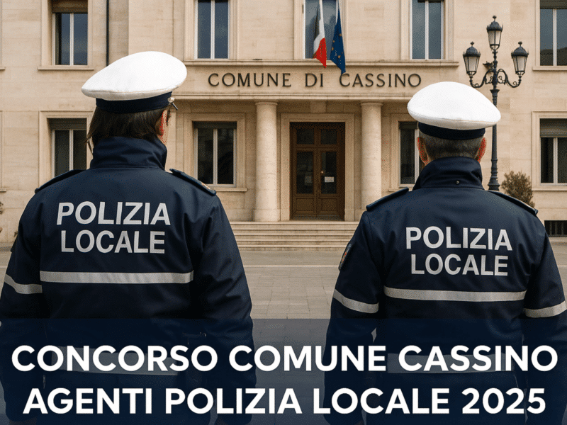 Concorso Comune Cassino Agenti Polizia Locale 2025 13 posti a tempo indeterminato