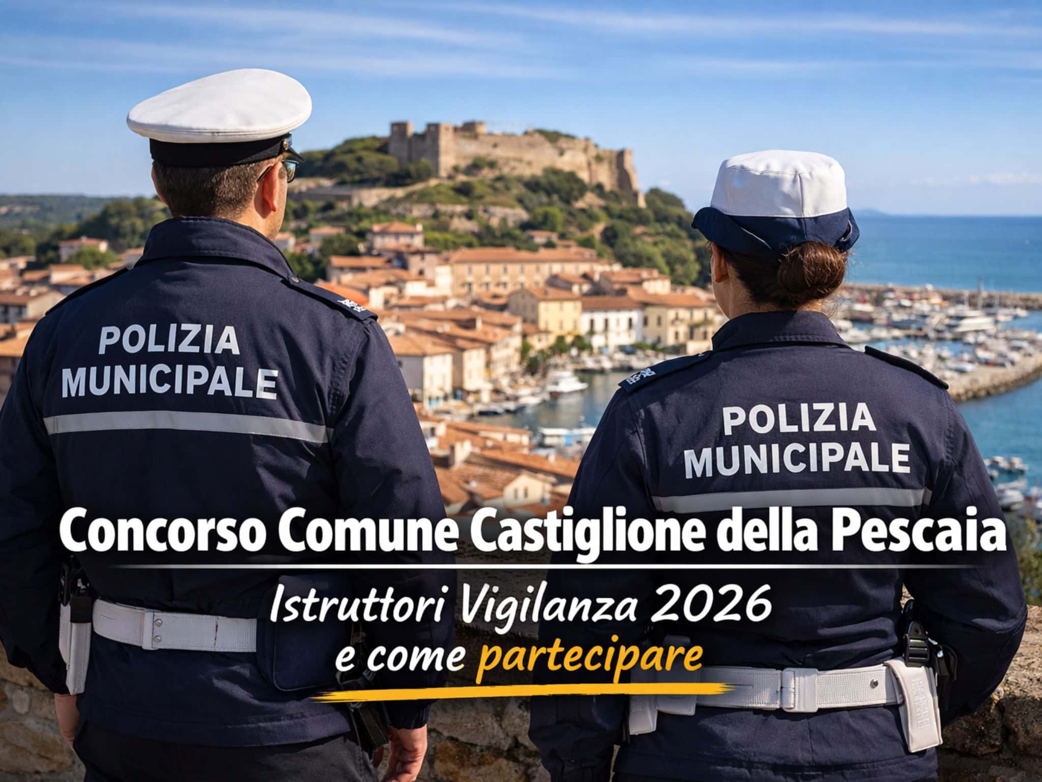 Concorso Comune Castiglione della Pescaia Istruttori Vigilanza 2026: 5 posti per diplomati