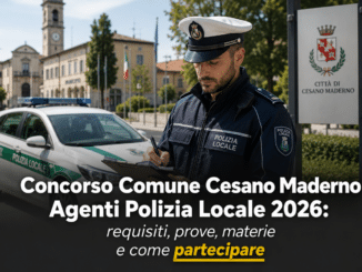 Concorso Comune Cesano Maderno Agenti Polizia Locale 2026 4 posti per diplomati