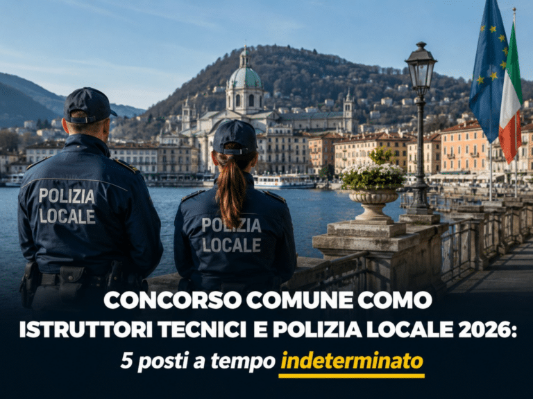 Concorso Comune Como Istruttori Tecnici e Polizia Locale 2026 5 posti a tempo indeterminato