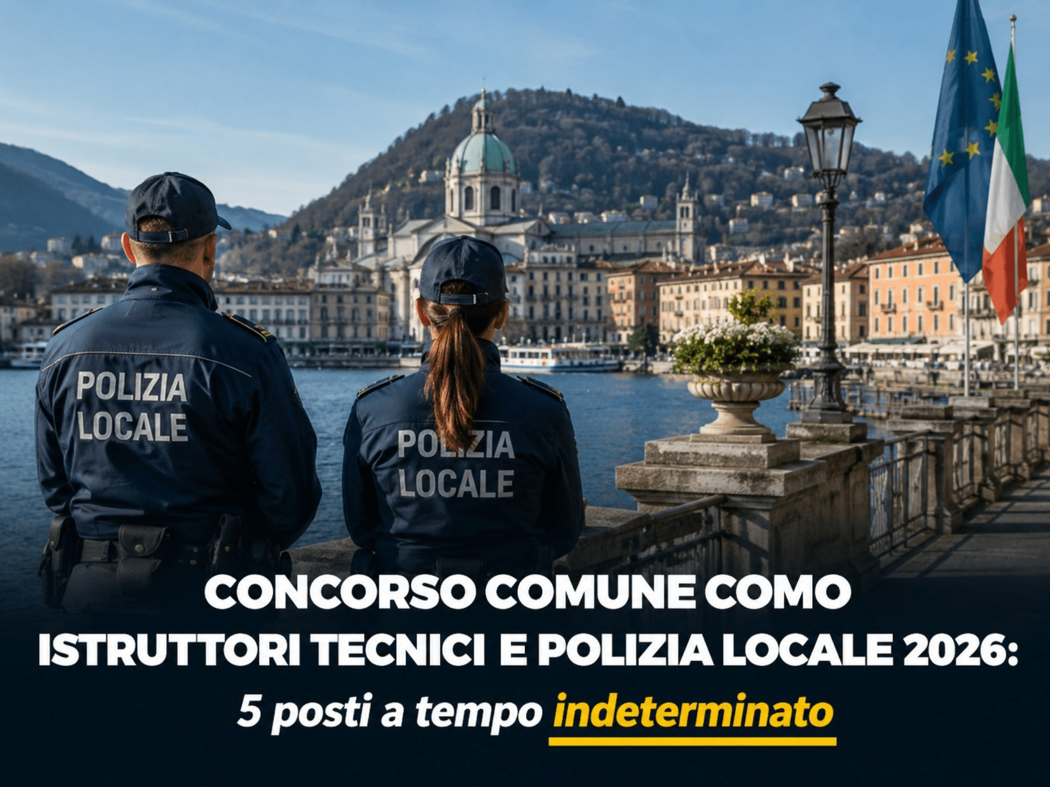 Concorso Comune Como Istruttori Tecnici e Polizia Locale 2026: 5 posti a tempo indeterminato