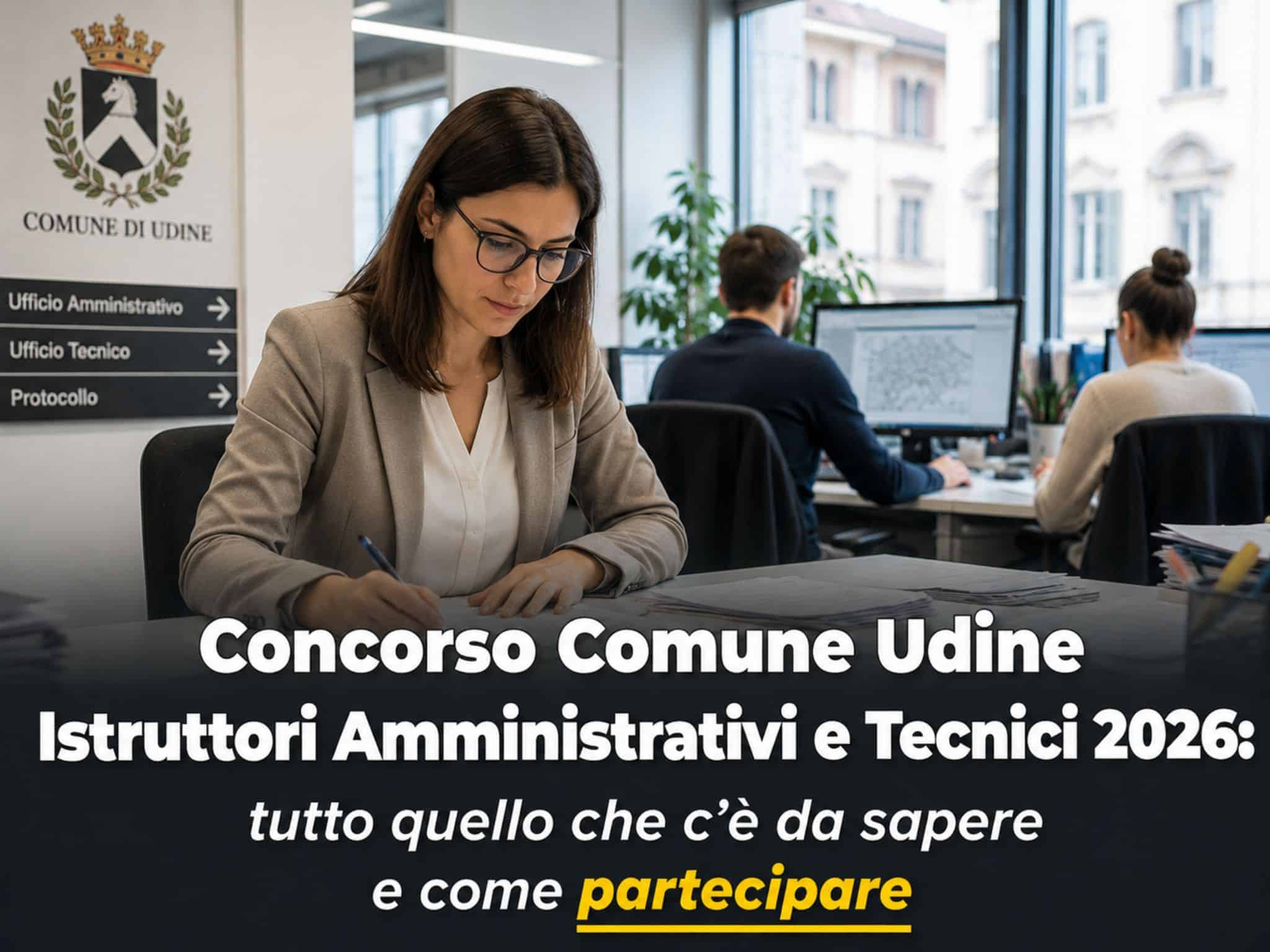 Concorso Comune Udine Istruttori Amministrativi e Tecnici 2026: 6 posti per diplomati
