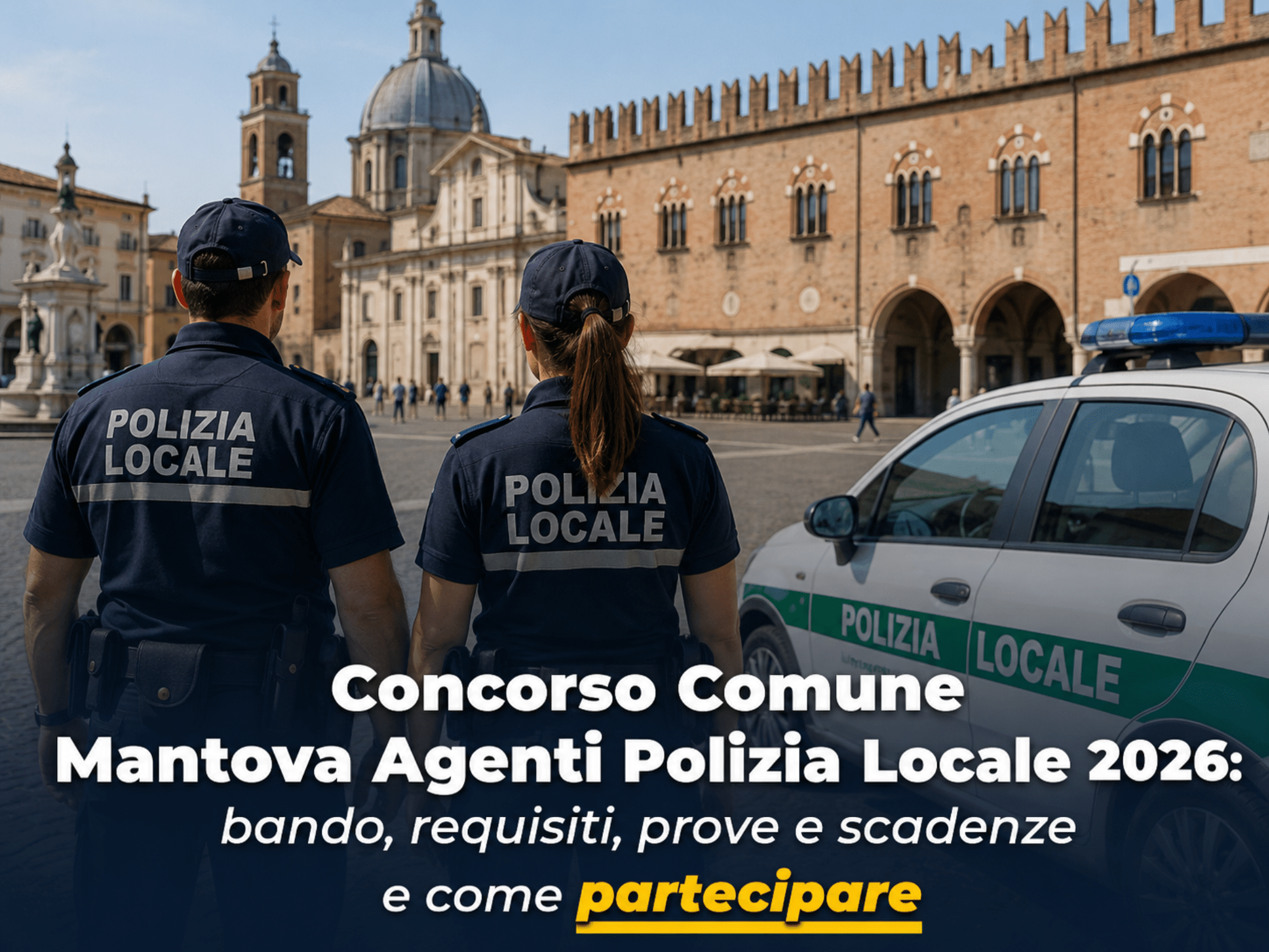 Concorso Comune Mantova Agenti Polizia Locale 2026: 8 posti per diplomati