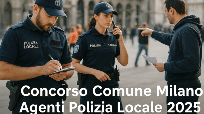 Concorso Comune Milano Agenti Polizia Locale 2025 - 15 posti per diplomati