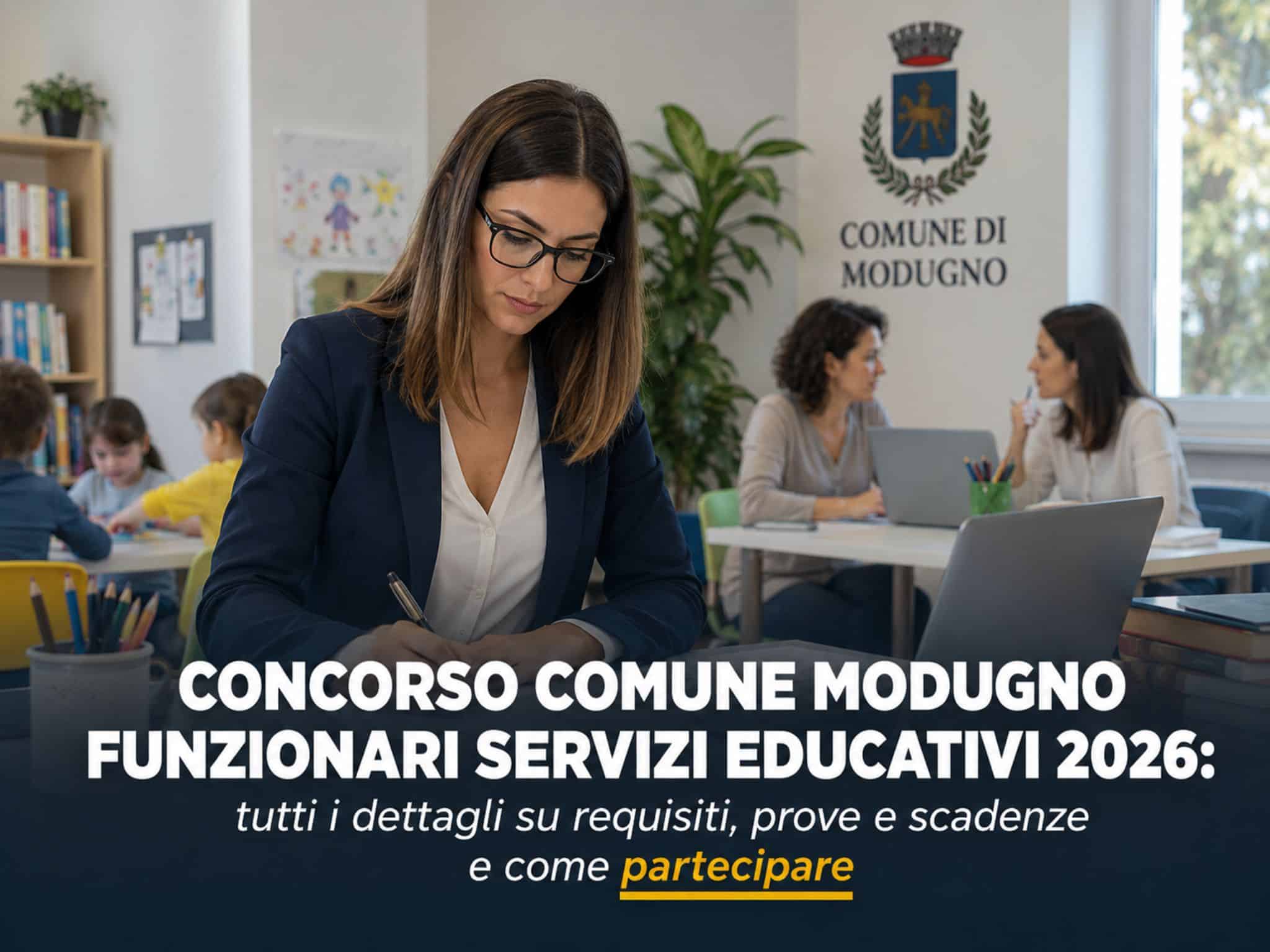 Concorso Comune Modugno Funzionari Servizi Educativi 2026: 15 posti per laureati