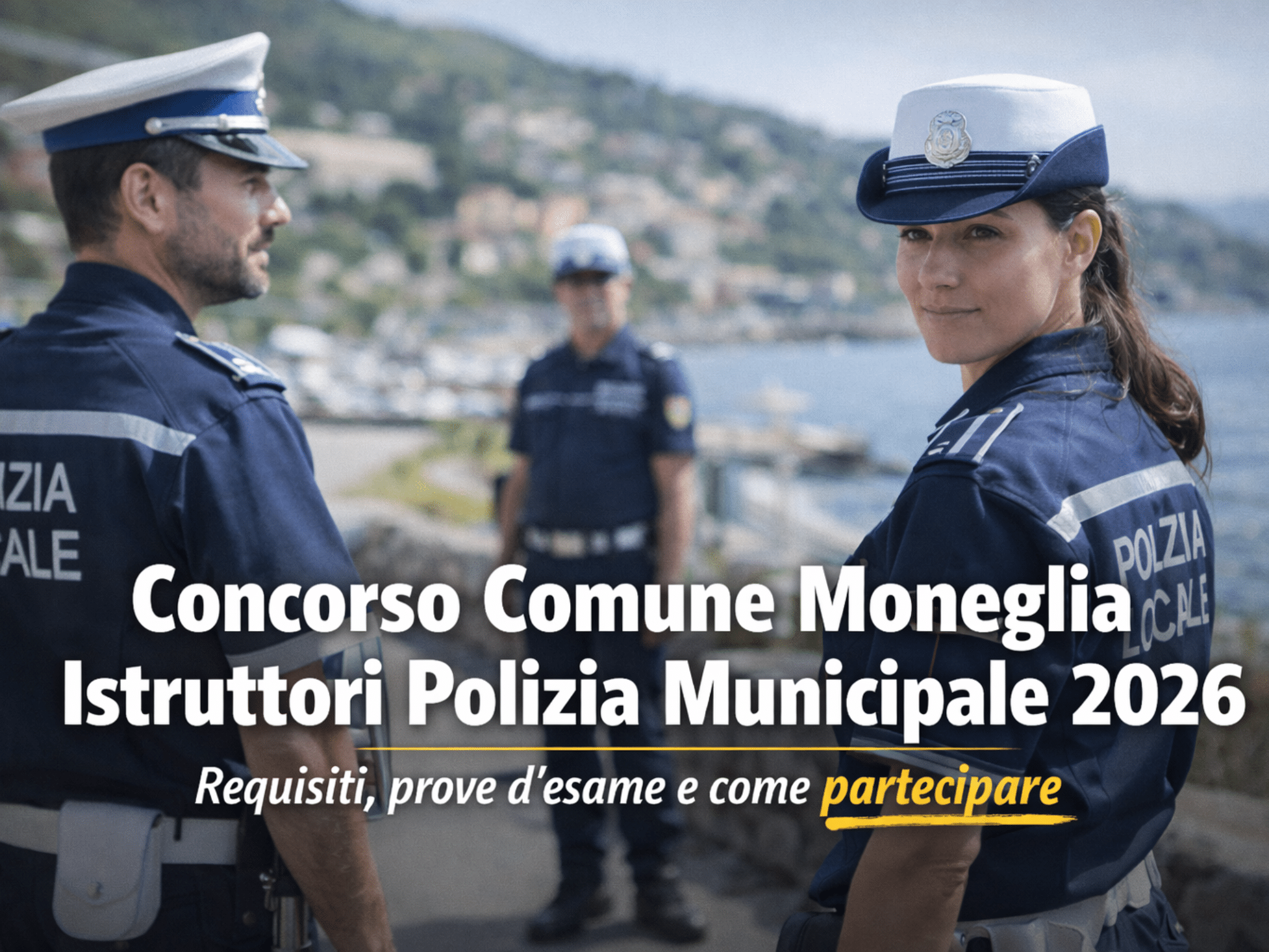 Concorso Comune Moneglia Istruttori Polizia Municipale 2026: posti per diplomati
