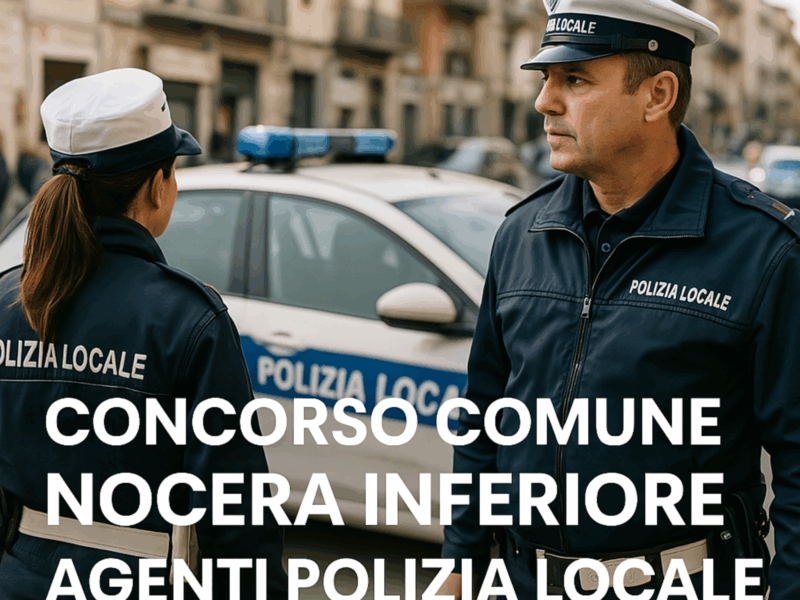 Concorso Comune Nocera Inferiore Agenti Polizia Locale 2025 - 10 posti per diplomati