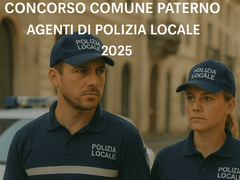Concorso Comune Paternò Agenti di Polizia Locale 2025 7 posti a tempo indeterminato