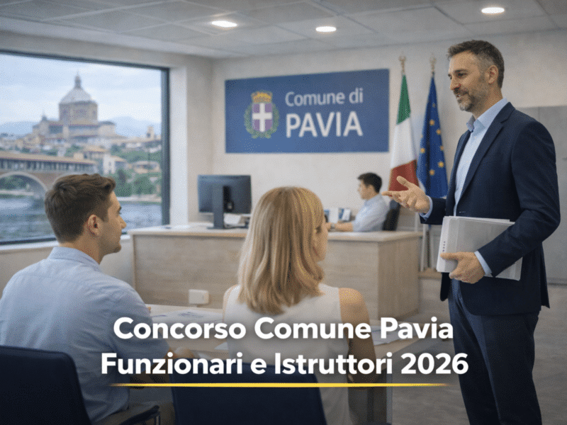 Concorso Comune Pavia Funzionari e Istruttori 2026 7 posti per diplomati e laureati