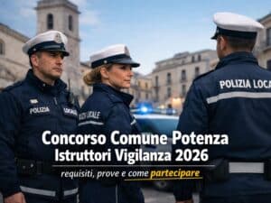 Concorso Comune Potenza Istruttori Vigilanza 2026 6 posti per diplomati