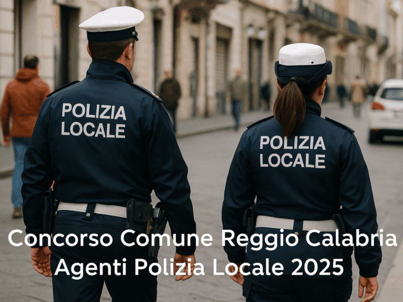 Concorso Comune Reggio Calabria Agenti Polizia Locale 2025