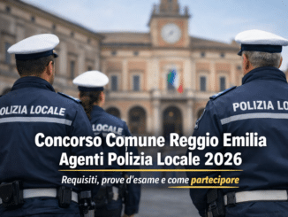 Concorso Comune Reggio Emilia Agenti Polizia Locale 2026 10 posti a tempo indeterminato