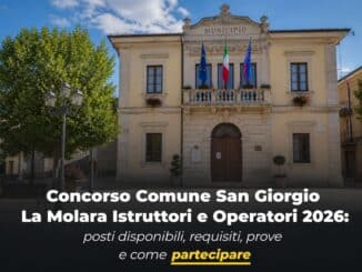 Concorso Comune San Giorgio La Molara Istruttori e Operatori 2026 4 posti a tempo indeterminato