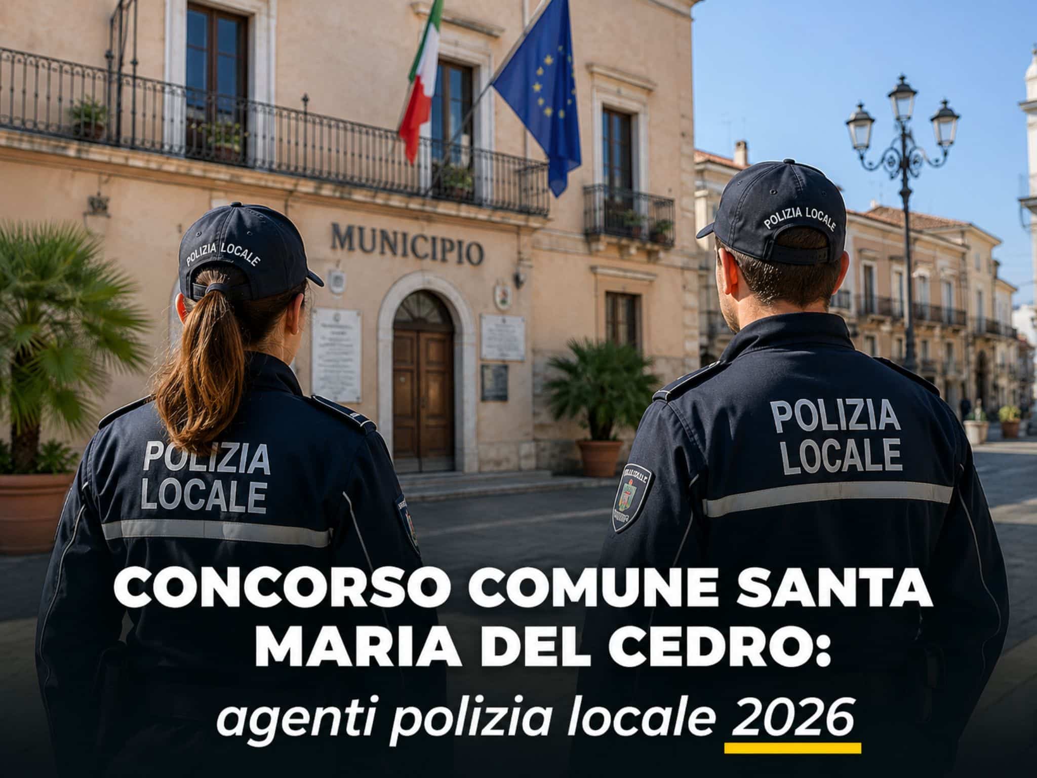 Concorso Comune Santa Maria del Cedro Agenti Polizia Locale 2026: 7 posti per diplomati