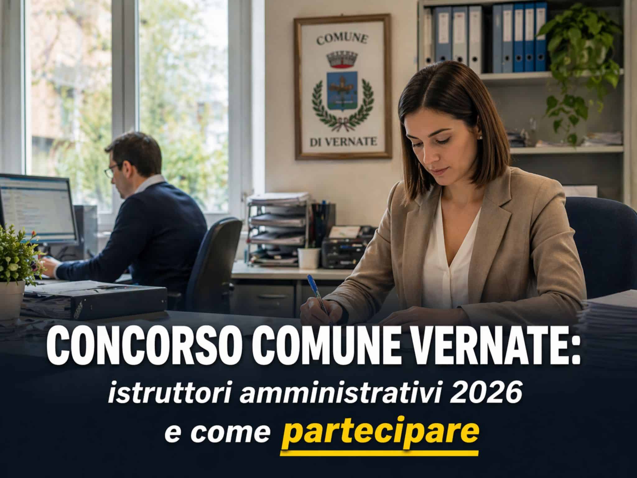 Concorso Comune Vernate Istruttori Amministrativi 2026: 2 posti per diplomati