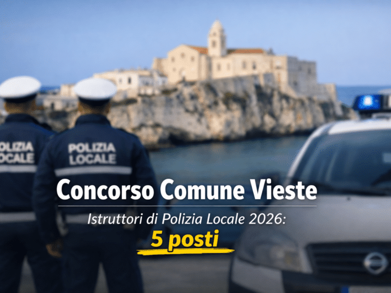 Concorso Comune Vieste Istruttori di Polizia Locale