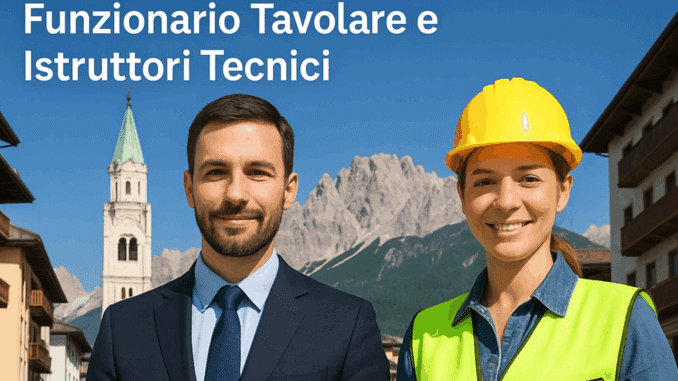 Concorso Comune di Cortina d’Ampezzo 2025 – 4 posti per Funzionario Tavolare e Istruttori Tecnici