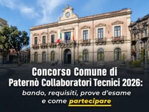 Concorso Comune di Paternò Collaboratori Tecnici 2026 4 posti con licenza media