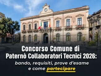 Concorso Comune di Paternò Collaboratori Tecnici 2026 4 posti con licenza media