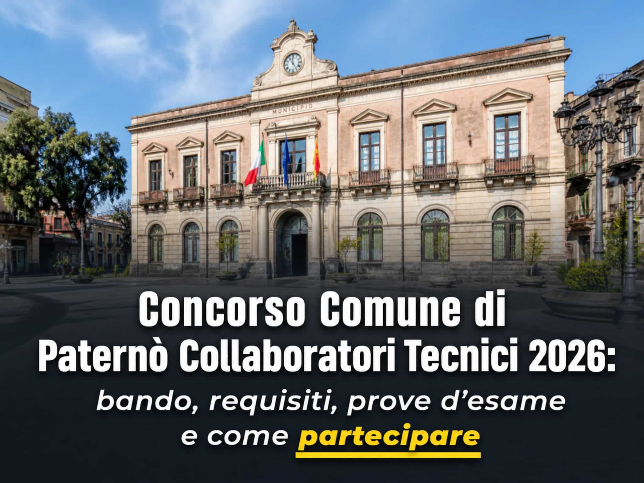 Concorso Comune di Paternò Collaboratori Tecnici 2026: 4 posti con licenza media