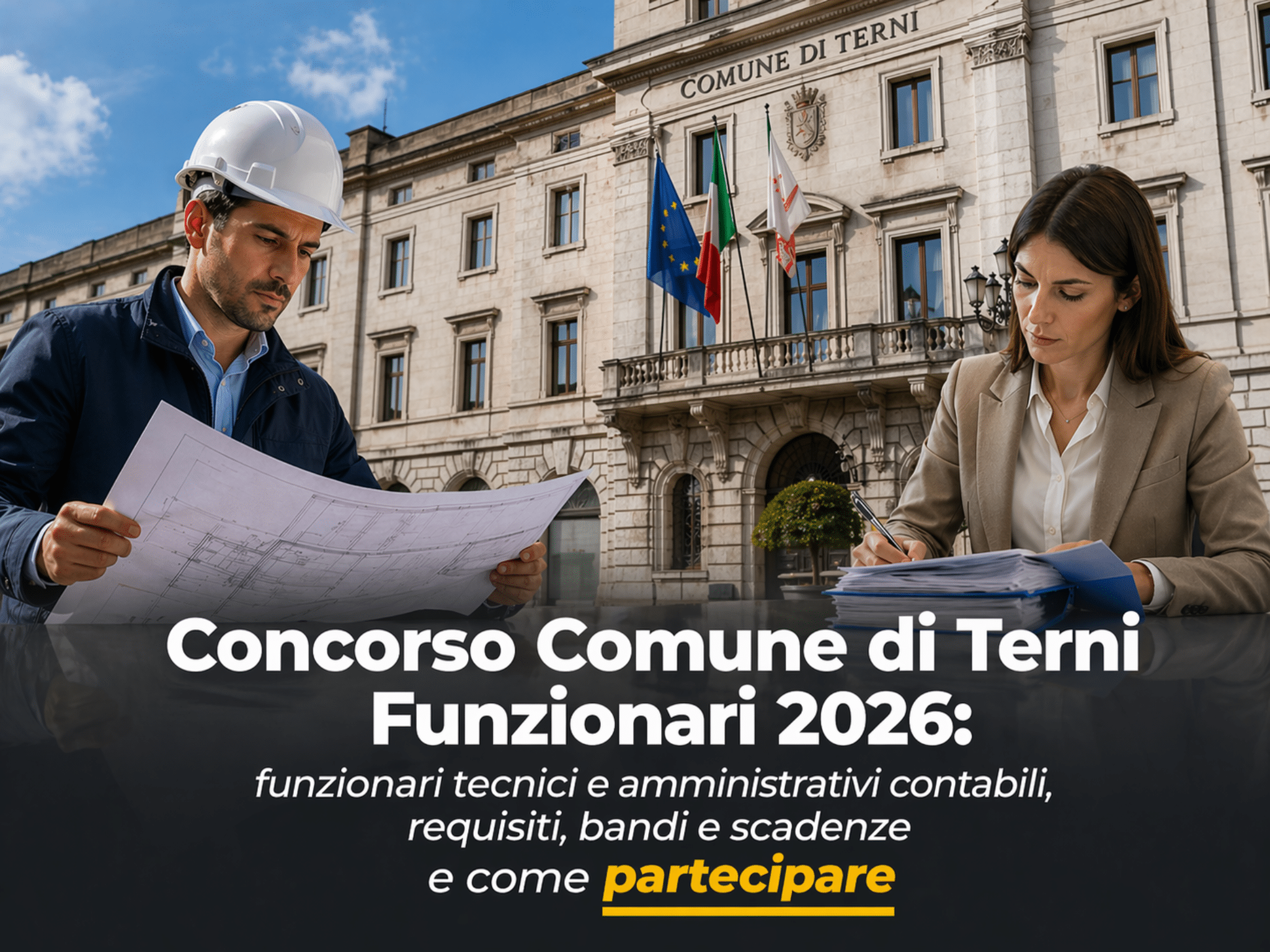 Concorso Comune di Terni Funzionari 2026 12 posti per amministrativi e tecnici