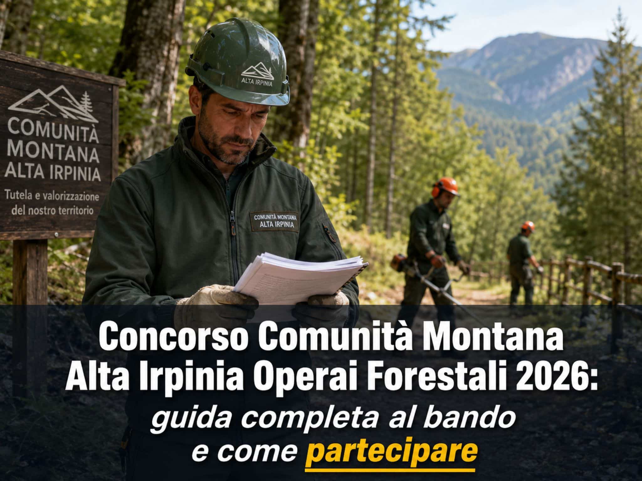 Concorso Comunità Montana Alta Irpinia Operai Forestali 2026: 32 posti con licenza media