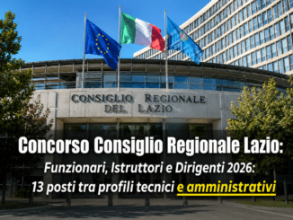 Concorso Consiglio Regionale Lazio Funzionari, Istruttori e Dirigenti