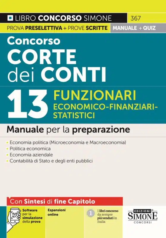 Manuale Concorso Corte dei Conti – 13 Funzionari Economico-Finanziari Statistici