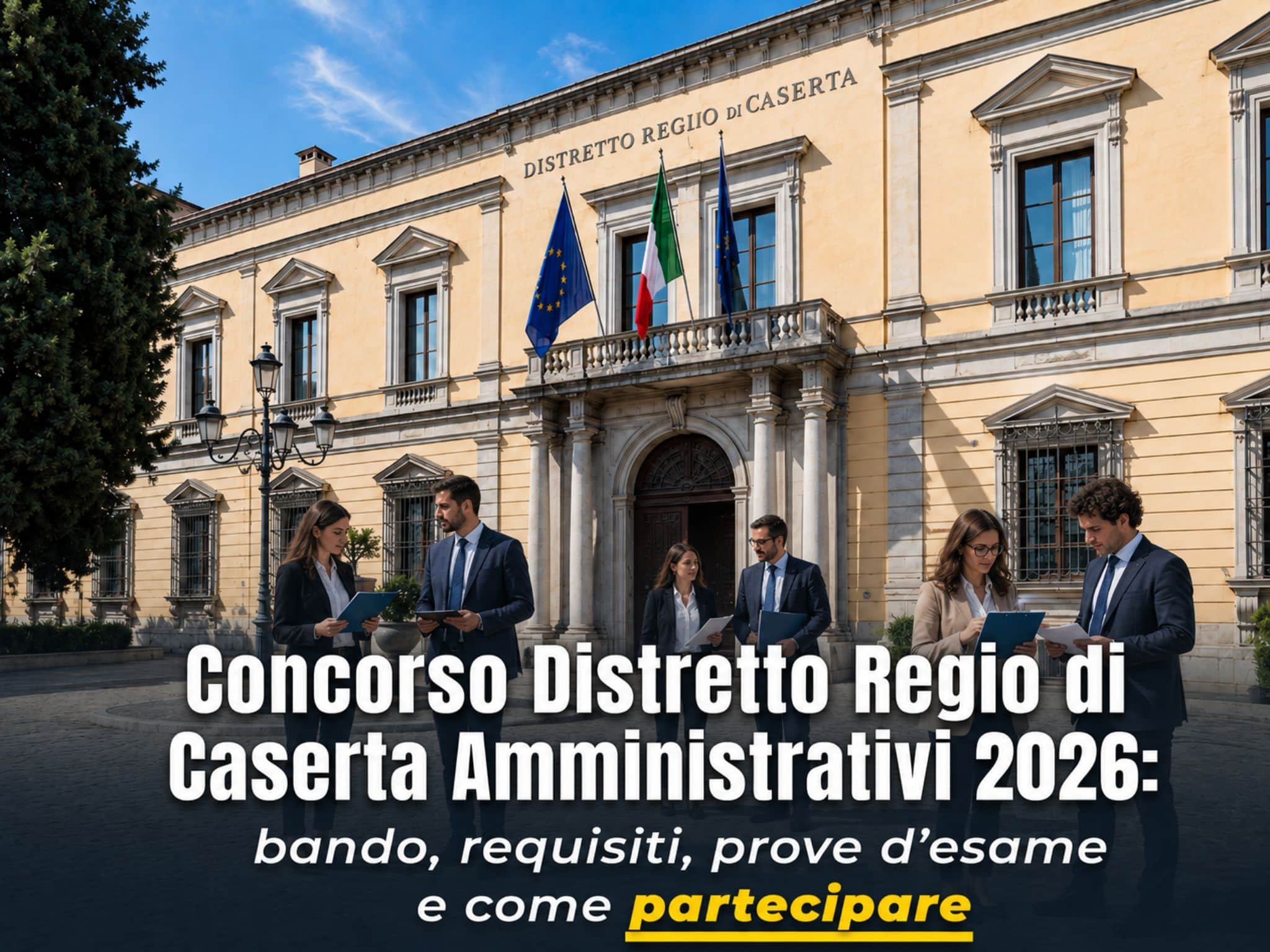 Concorso Distretto Regio di Caserta Amministrativi 2026: 4 posti per diplomati e laureati