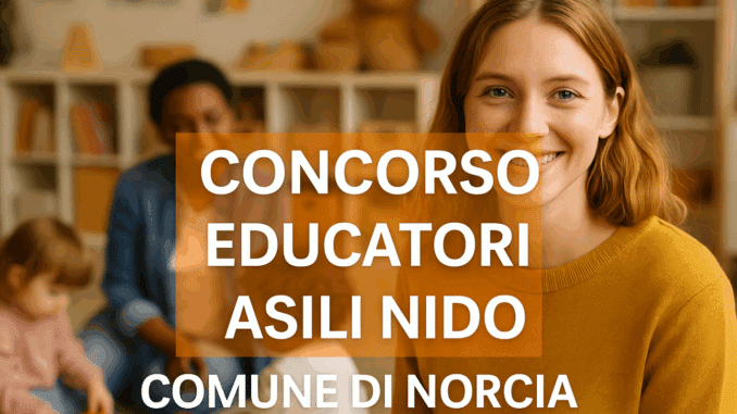 Concorso Educatori Asili Nido Comune di Norcia: 3 posti a tempo determinato in Umbria