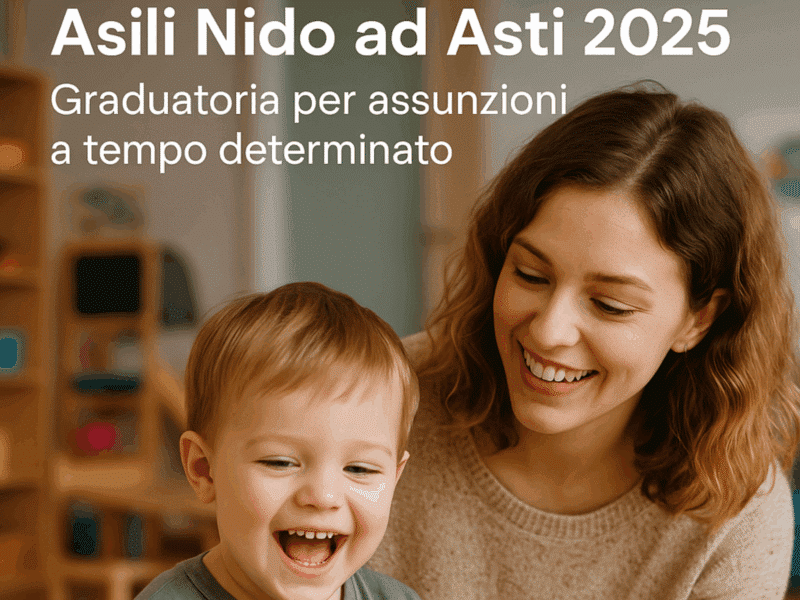 Concorso Educatori Asili Nido ad Asti 2025 Graduatoria per assunzioni a tempo determinato