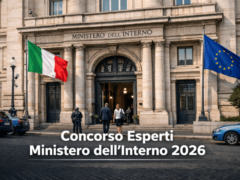 Concorso Esperti Ministero dell'Interno 2026 20 posti per laureati