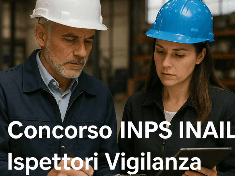 Concorso INPS INAIL Ispettori Vigilanza 2025 bando da 448 posti per laureati