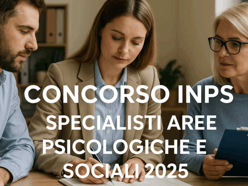 Concorso INPS Specialisti Aree 2025