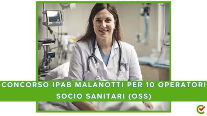 Concorso IPAB Malanotti per 10 operatori socio sanitari (OSS)
