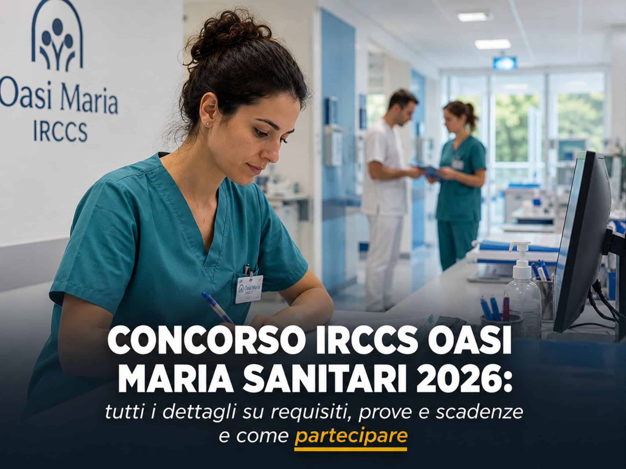 Concorso IRCCS Oasi Maria Sanitari 2026: 47 posti a tempo indeterminato