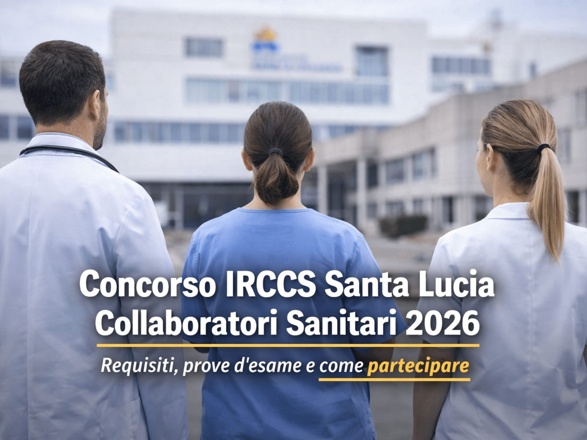 Concorso IRCCS Santa Lucia Collaboratori Sanitari 2026: 59 posti a tempo indeterminato